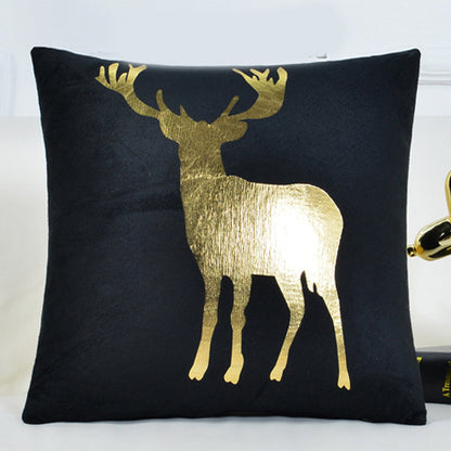 Printed Black and Gold Cushion Cover